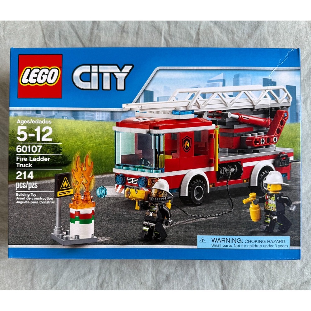 LEGO City 60107 Fire Ladder Truck Retired (214 pcs) - 2016 FACTORY SEALED